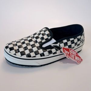 Mens Vans Slip-Er 2 (Checkerboard) Black/Classic White Mens Size 8